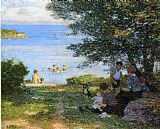 Edward Henry Potthast Canvas Paintings - By the Water